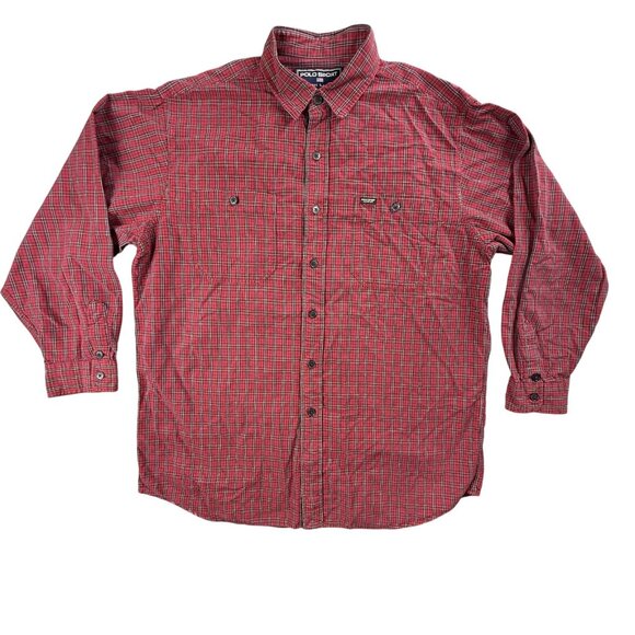 Vintage Polo Sport Ralph Lauren Shirt Mens Large Red Plaid Button Up Casual Y2K - Picture 1 of 10